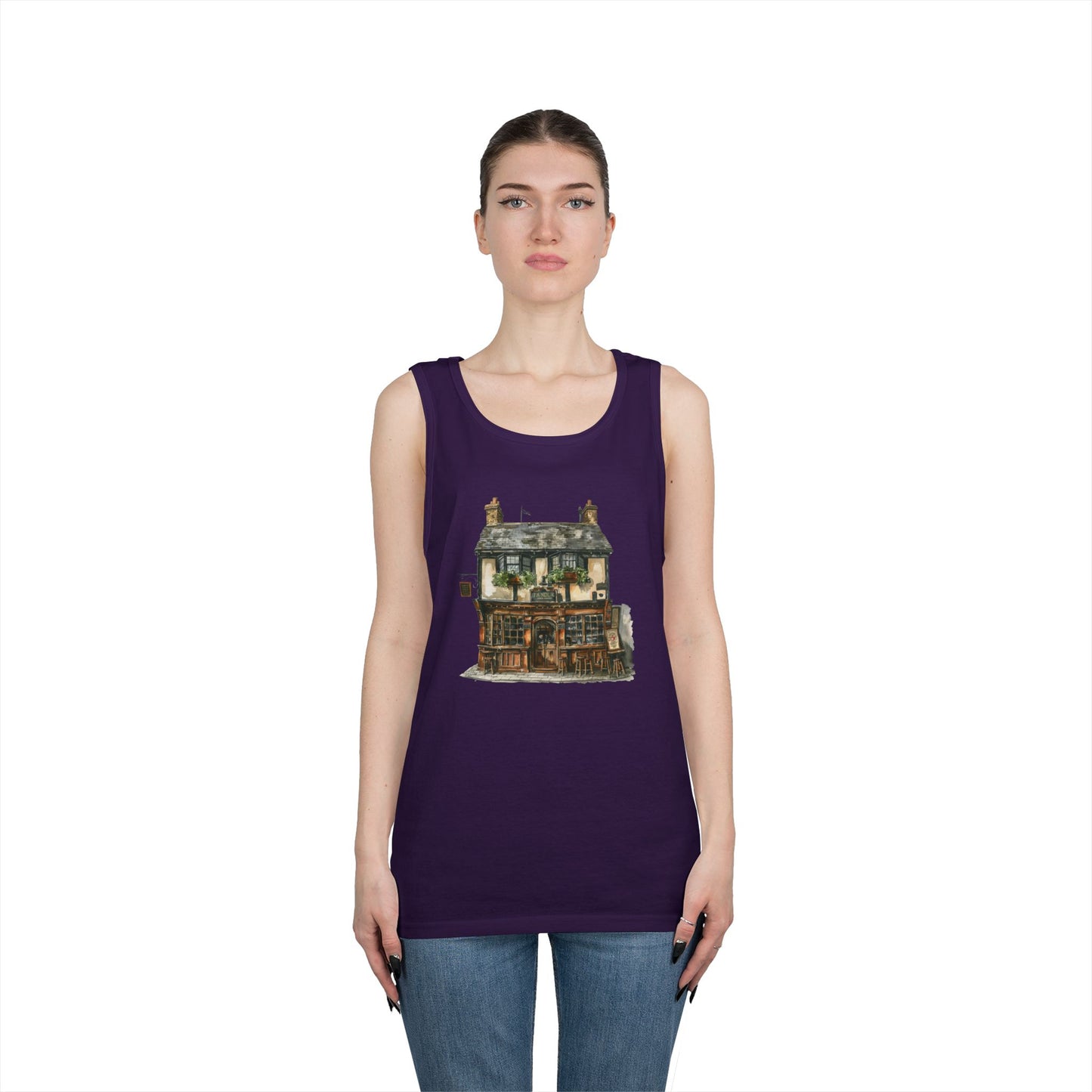 Unisex Heavy Cotton Tank Top - Historic English Home Wall Art Design