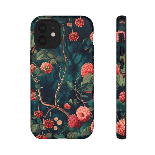 Floral Tough Phone Case with Vibrant Berry Design, Protective iPhone Skin, Gift for Nature Lovers, Elegant Tech Accessory, Unique Gift Idea