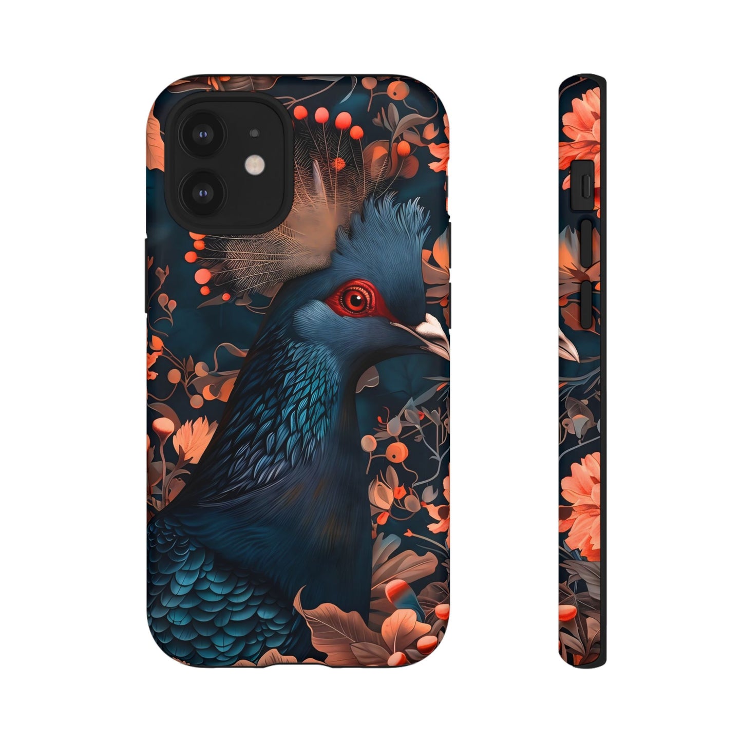 Vibrant Phone Case with Floral Peacock Design - Tough Cases, Artistic Phone Cover, Unique Gift for Nature Lovers, Stand Out Tech Accessory