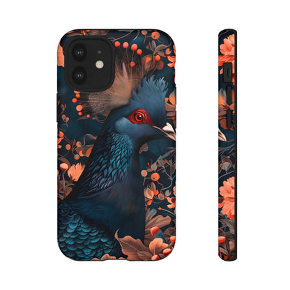 Vibrant Phone Case with Floral Peacock Design - Tough Cases, Artistic Phone Cover, Unique Gift for Nature Lovers, Stand Out Tech Accessory
