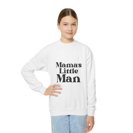 Youth Crewneck Sweatshirt - 'Mama's Little Man' Gift for Boys