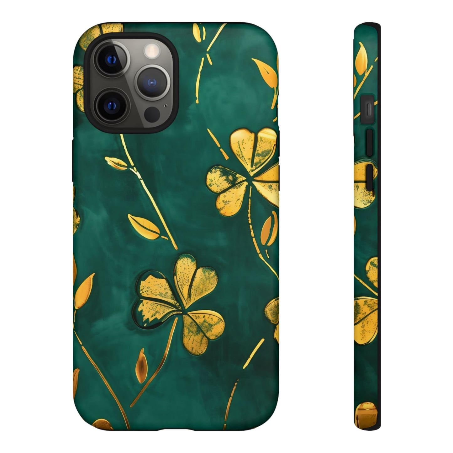 Floral Phone Case with Gold Accents, Tough Phone Cover, Stylish Phone Protector, Unique Gift for Her, Nature Lover Accessory