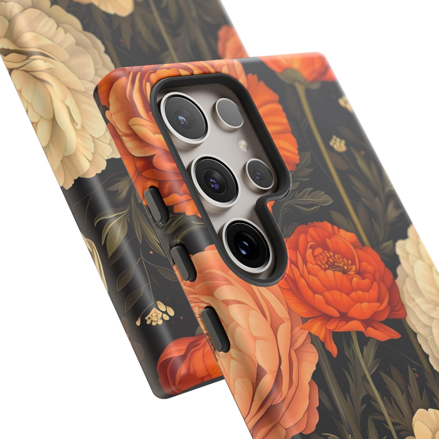 Floral Phone Case with Tough Protection, Blooming Ranunculus Design, Durable Cover, Gift for Flower Lovers, Eco-Friendly Phone Accessory