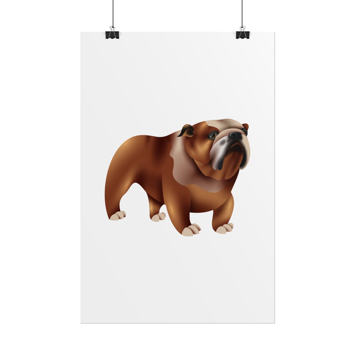 Bulldog Rolled Poster Art | Dog Lover’s Wall Decor | Unique Gift for Pet Owners | Living Room or Office Decor