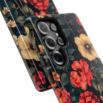 Floral Phone Case, Tough Cases, Flower Motif, Protective Cover, Gift for Her, Floral Design, Spring Accessory