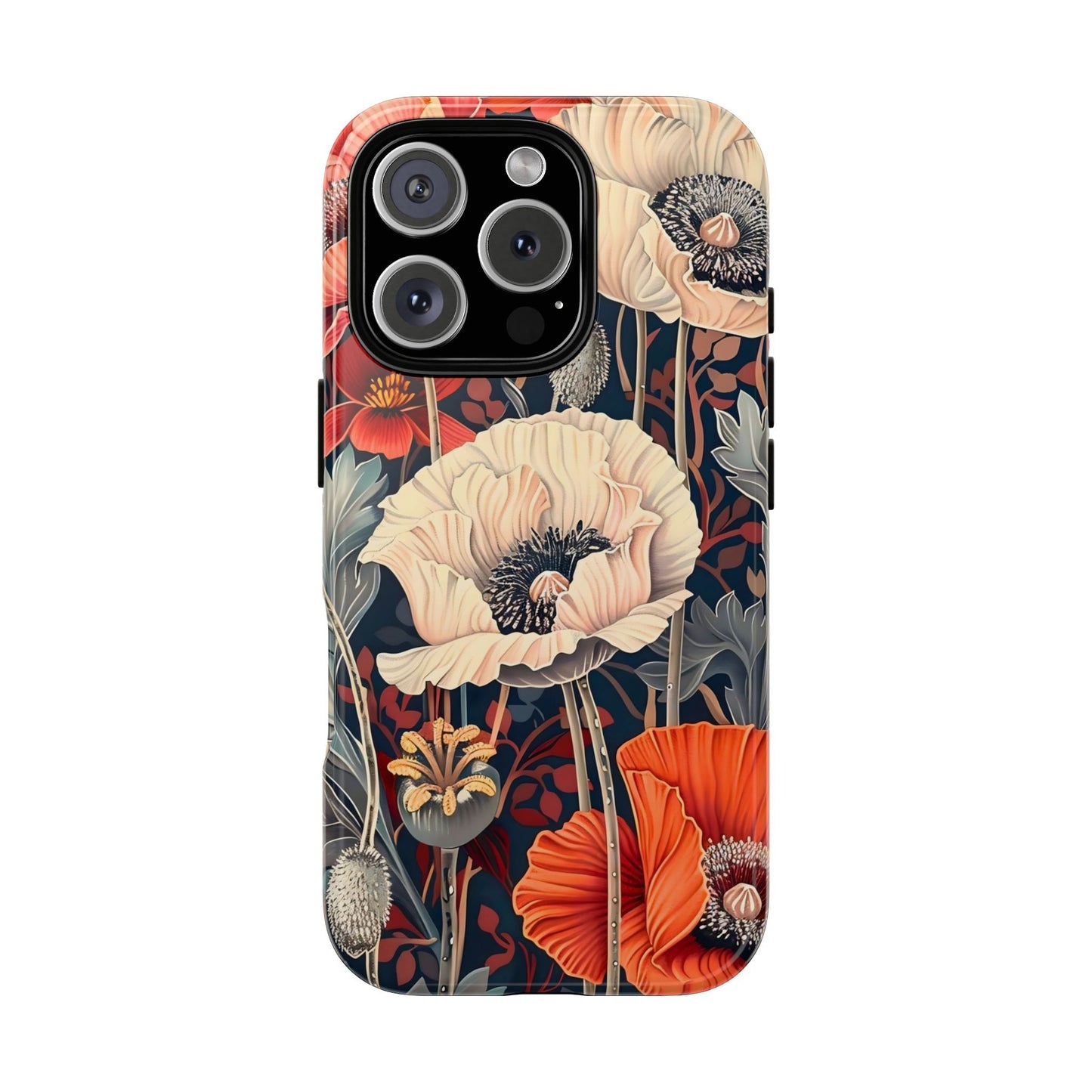 Floral iPhone Case, Tough Phone Cover, Artistic Protection, Flower Design, Unique Gift for Her, Phone Accessory, Trendy Tech