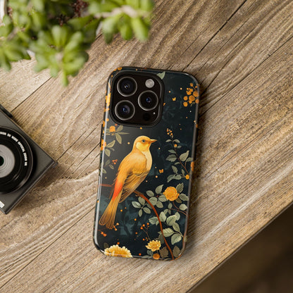 Floral Phone Case, Tough Cases with Bird Design, Nature Lover Gift, Stylish Protection, Birthday Present, Floral Phone Cover