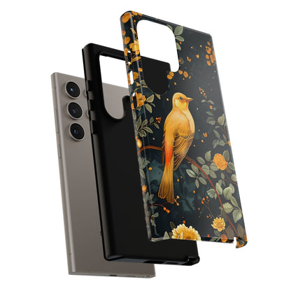 Floral Phone Case, Tough Cases with Bird Design, Nature Lover Gift, Stylish Protection, Birthday Present, Floral Phone Cover