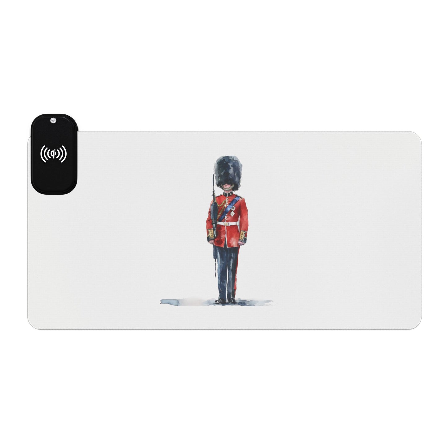 Regal Royal Guard – Standing Sentinel Art - LED Gaming Mouse Pad with Wireless Charging, Ideal for Gamers, Home Office, Unique Gift for Tech Lovers, Perfect for Holidays