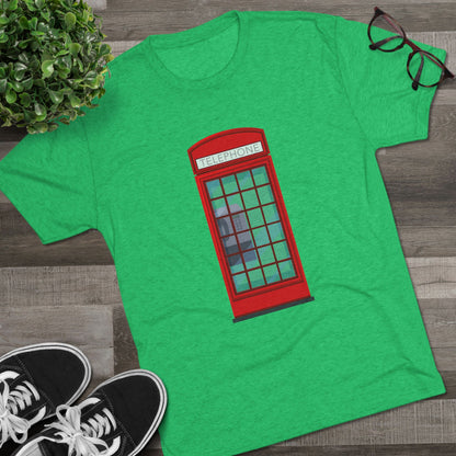 Iconic British Public Telephone - Classic Red Phone Box Unisex Tri-Blend Crew Tee