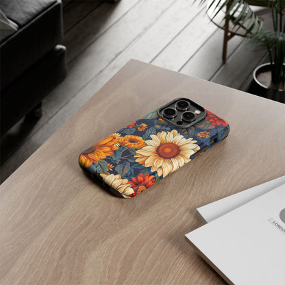 Floral Tough Phone Case | Sunflower Design, iPhone Cover, Protective Case, Gifts for Her, Floral Phone Accessory