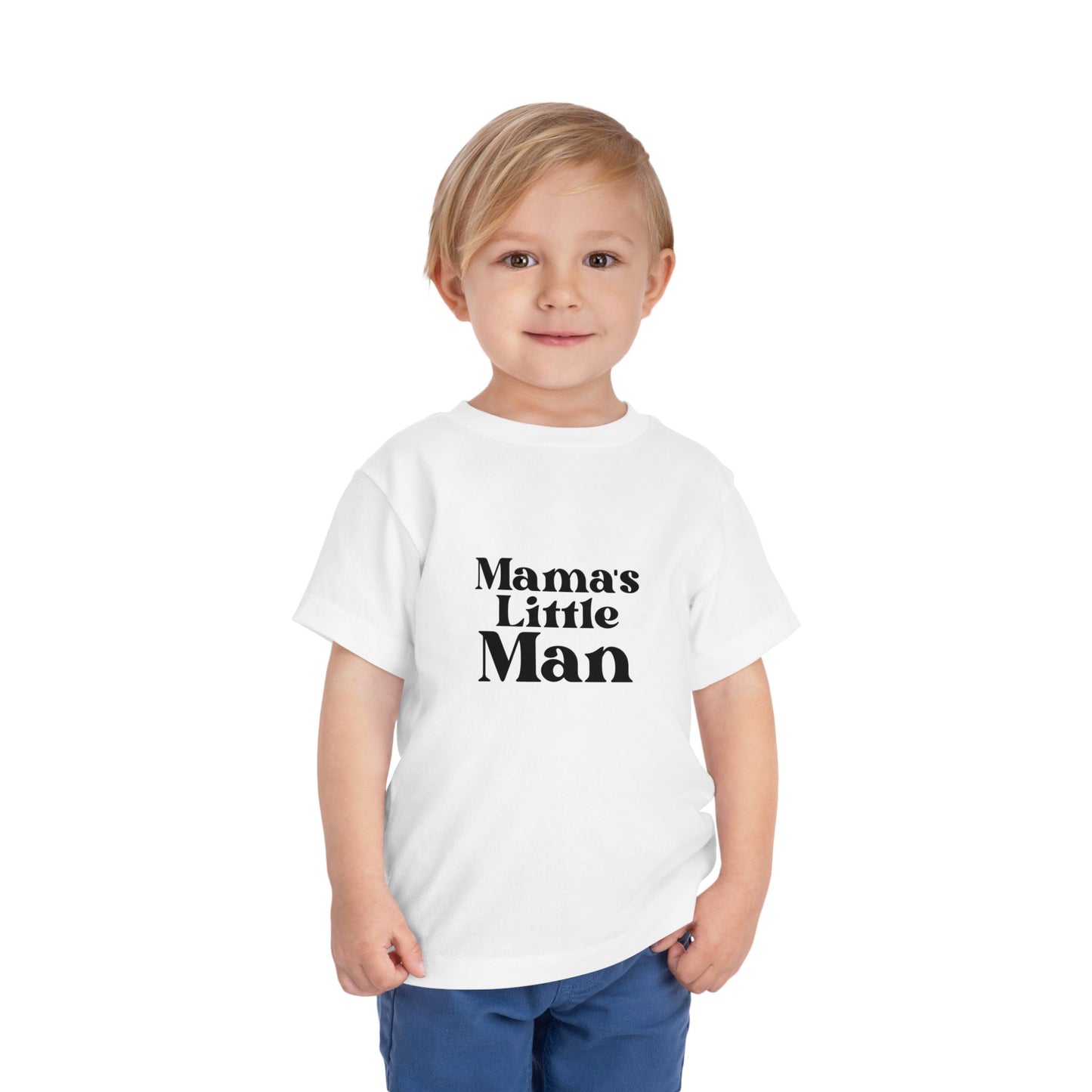 Toddler Tee - Mama's Little Man Shirt Design for Kids -  Cute Short Sleeve Tee for Boys