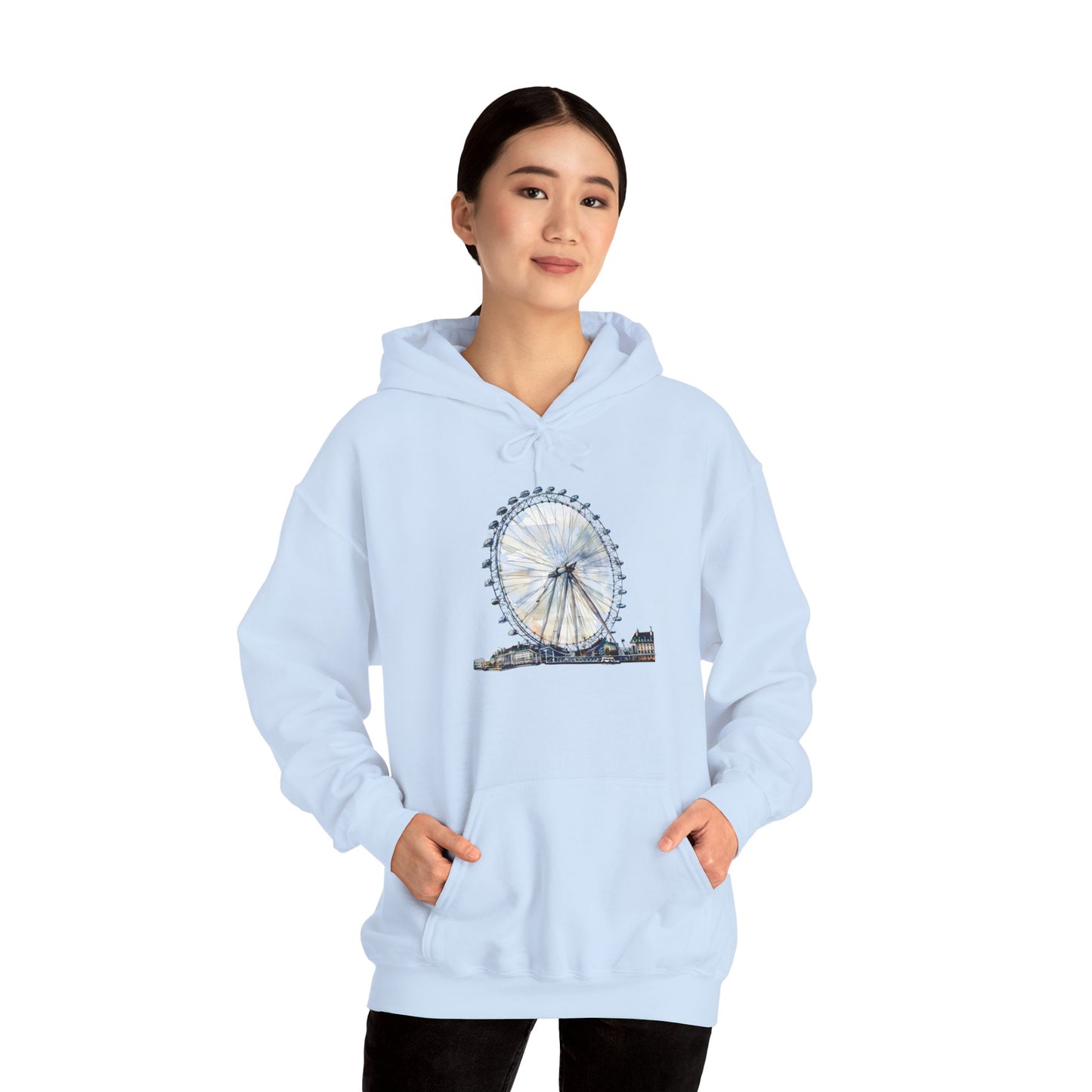 Unisex Heavy Blend™ Hooded Sweatshirt - London Eye - Iconic Ferris Wheel