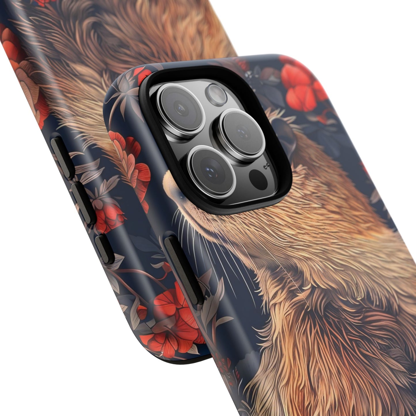 Floral Critter Phone Case, Tough Cases for Animal Lovers, Protective Cases for Phones, Unique Gift for Wildlife Enthusiasts