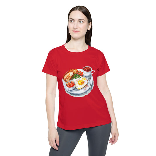 Women’s Breakfast Sports Jersey - Fun & Vibrant Graphic Tee - British Food