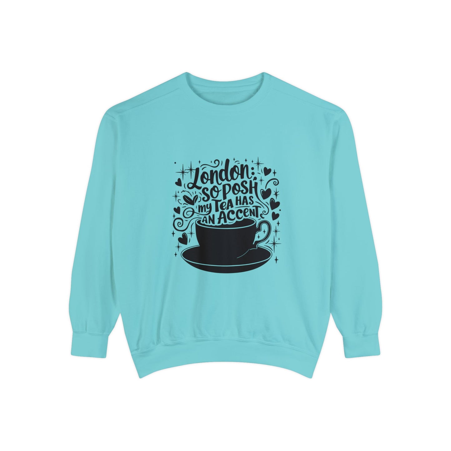 Unisex Garment-Dyed Sweatshirt Trendy - London's Nostalgic Tea