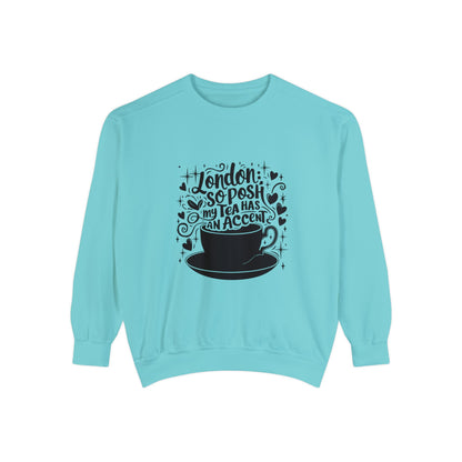 Unisex Garment-Dyed Sweatshirt Trendy - London's Nostalgic Tea