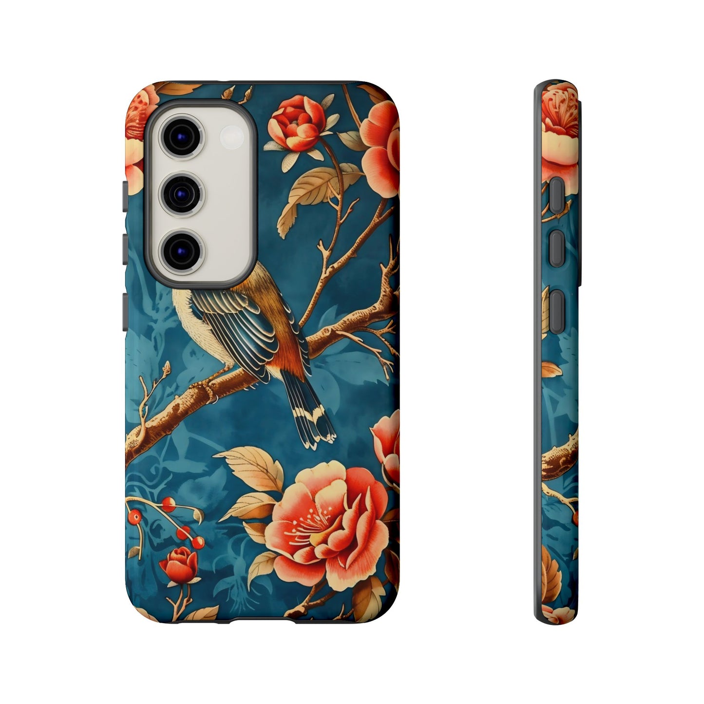 Bird & Floral Phone Case, Tough Cases for Nature Lovers, Gift for Her, Customizable Design, Vibrant Tech Accessories