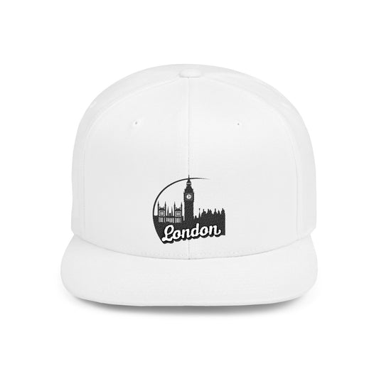 London Skyline Flat Bill Snapback, Trendy Hat, Urban Style Cap, Gift for Travelers, Fashionable Headwear, Daily Wear