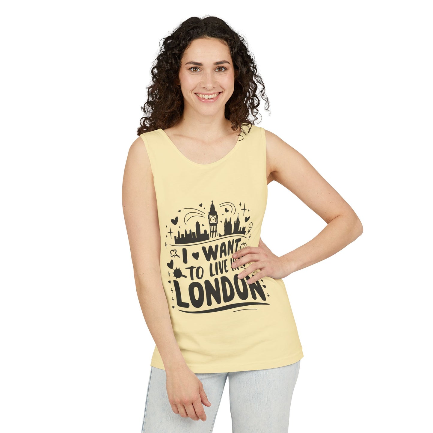 Unisex Garment-Dyed Tank Top - I Want To Live In London
