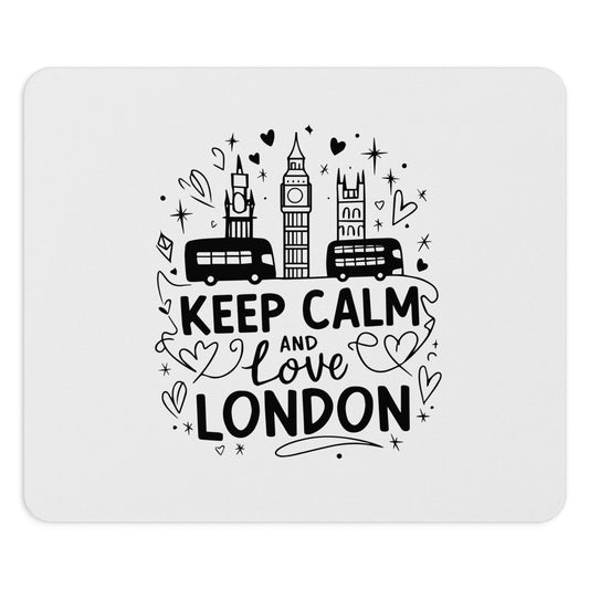 Keep Calm and Love London Mouse Pad | UK Gift, Office Decor, Gamer Accessory, Travel Lover Gift, London Souvenir
