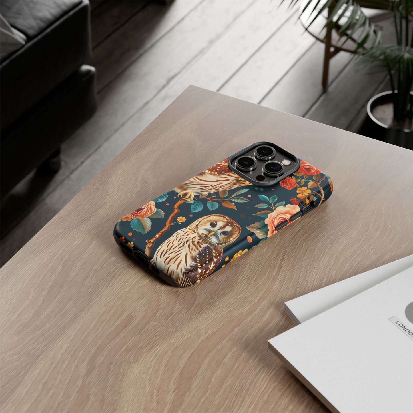 Owl Phone Case with Floral Design, Tough Phone Cover for Nature Lovers, Gift for Bird Enthusiasts, Stylish Protection for Smartphones, [...]