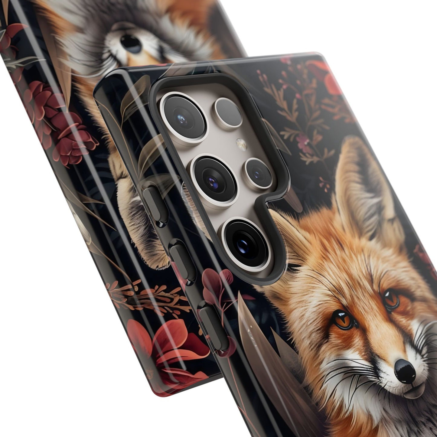 Fox Floral Phone Case, Tough Cases for Animal Lovers, Nature Themed Gift, Cute Phone Cover, Wild Fox Protector