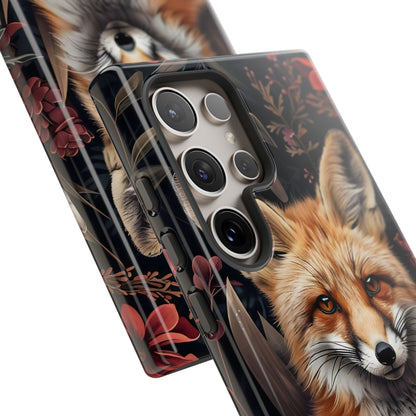 Fox Floral Phone Case, Tough Cases for Animal Lovers, Nature Themed Gift, Cute Phone Cover, Wild Fox Protector