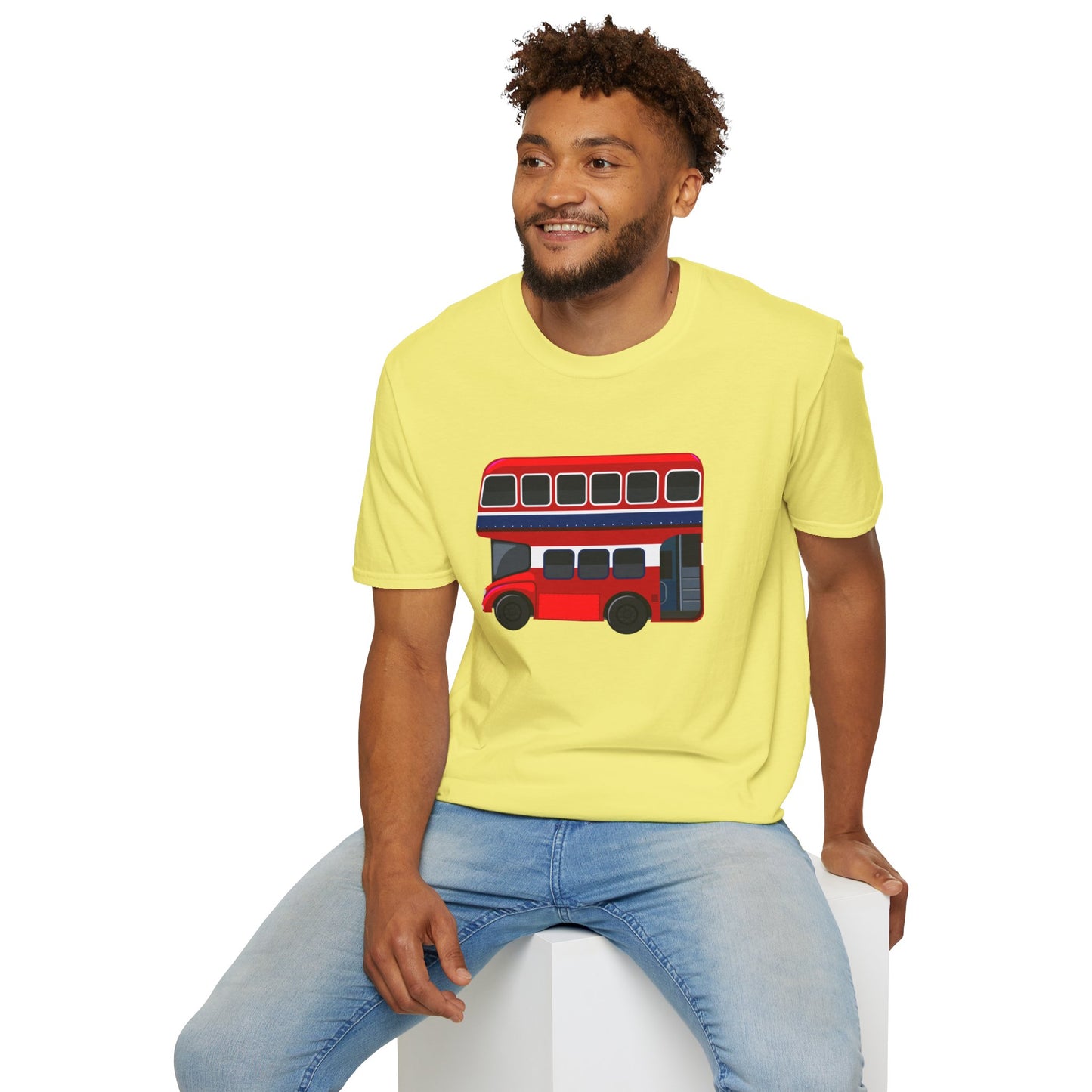 London Transport English Bus - Iconic Red Double-Decker Versatile Unisex Softstyle T-Shirt