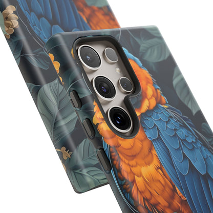 Tropical Parrot Phone Case - Tough Cases, Colorful Phone Cover, Nature Lover Gift, Floral Design, Bird Lover Accessory