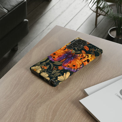 Butterfly Phone Case, Tough Cases for Nature Lovers, Vibrant Floral Design, Gift for Her, Cute Phone Accessories, Butterfly Artwork