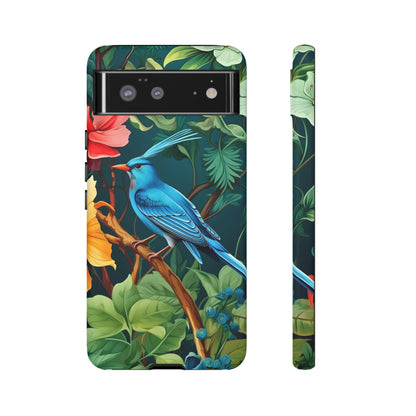 Tough Cases - Vibrant Bird Phone Case, Floral Design, Nature Lover, Unique Gift, Stylish Protection, Phone Accessories