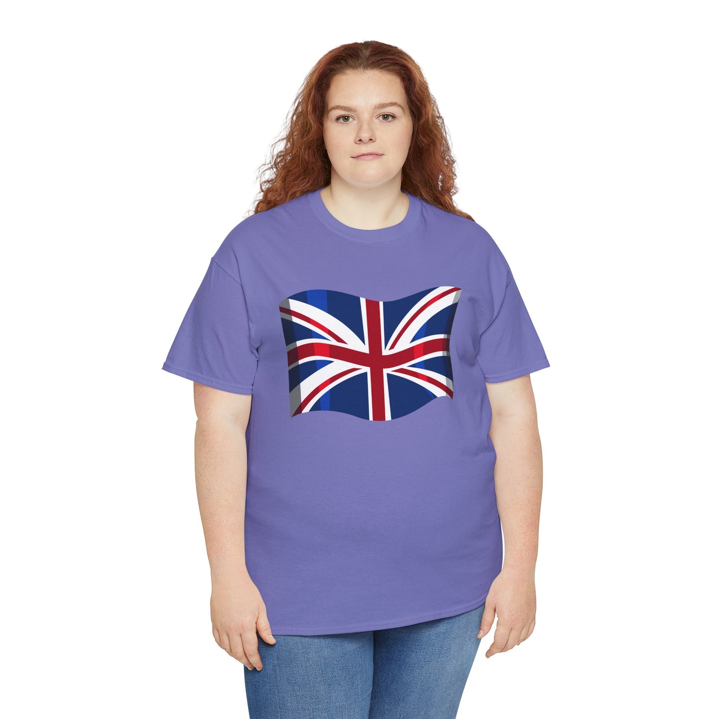 Unisex Heavy Cotton Tee - Classic UK Flag Design - Union Jack Symbol