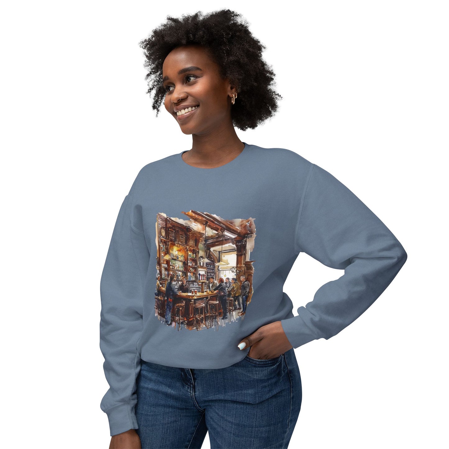 Unisex Lightweight Crewneck Sweatshirt - The Local Spot - Authentic British Pub Vibes