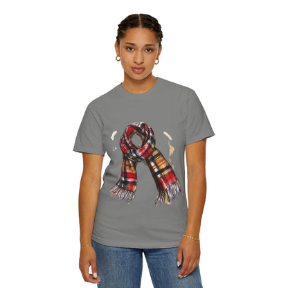 Unisex Garment-Dyed T-shirt - Classic British Plaid Scarf Design