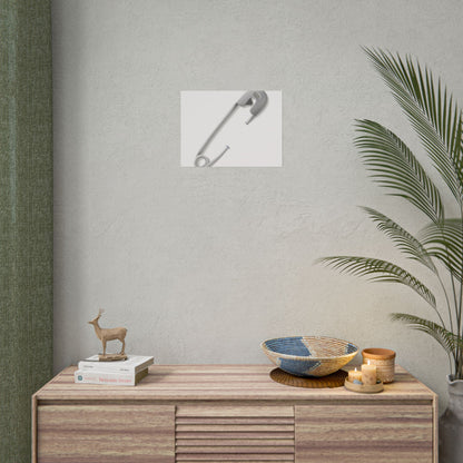 Minimalist Safety Pin Wall Art, Modern Decor, Unique Gift, Home Aesthetic, Art Print, Rolled Poster, Contemporary Interior Design