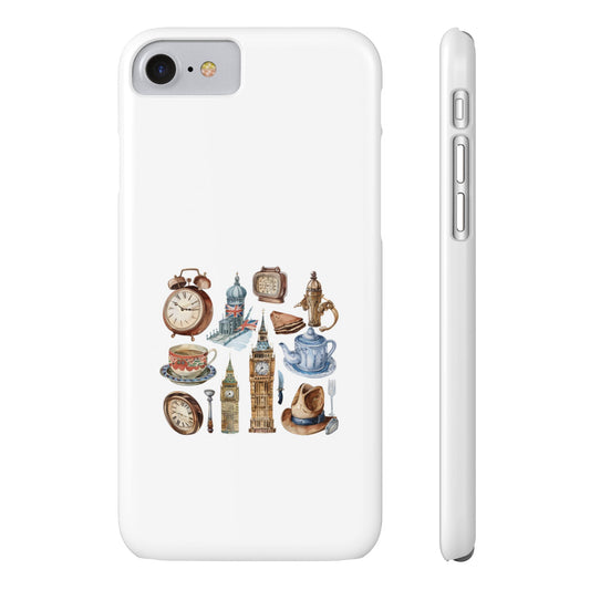 Vintage Clock Design Phone Cases, Retro Slim Cases for Antique Lovers, Unique Gifts, Cute Phone Accessories, Ideal for Birthdays
