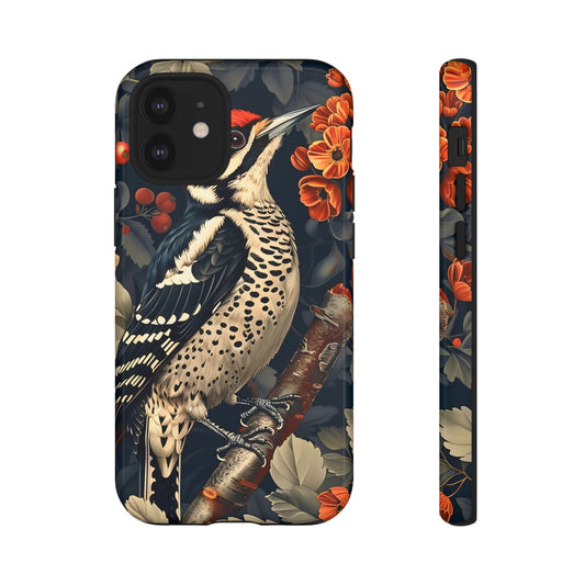 Woodpecker Phone Case: Tough Cases with Vintage Bird Design, Floral Aesthetic, Gift for Nature Lovers, Custom Tech Accessories, [...]