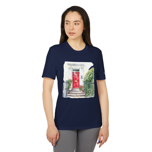 Adidas Unisex Sport T-Shirt - Red Door Design - Casual Wear for Home & Travel - British Nature