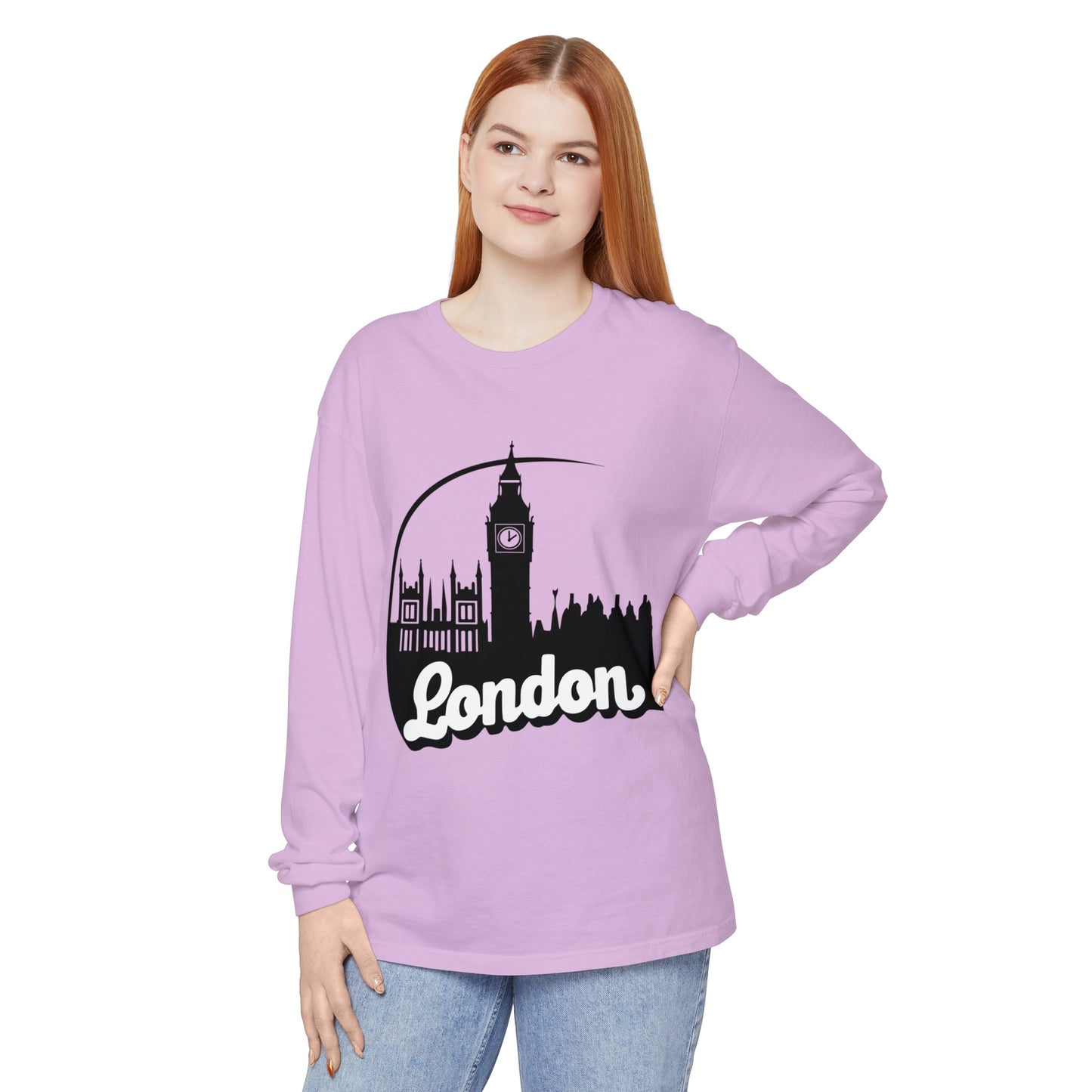 Unisex Garment-dyed Long Sleeve T-Shirt - Lovely London