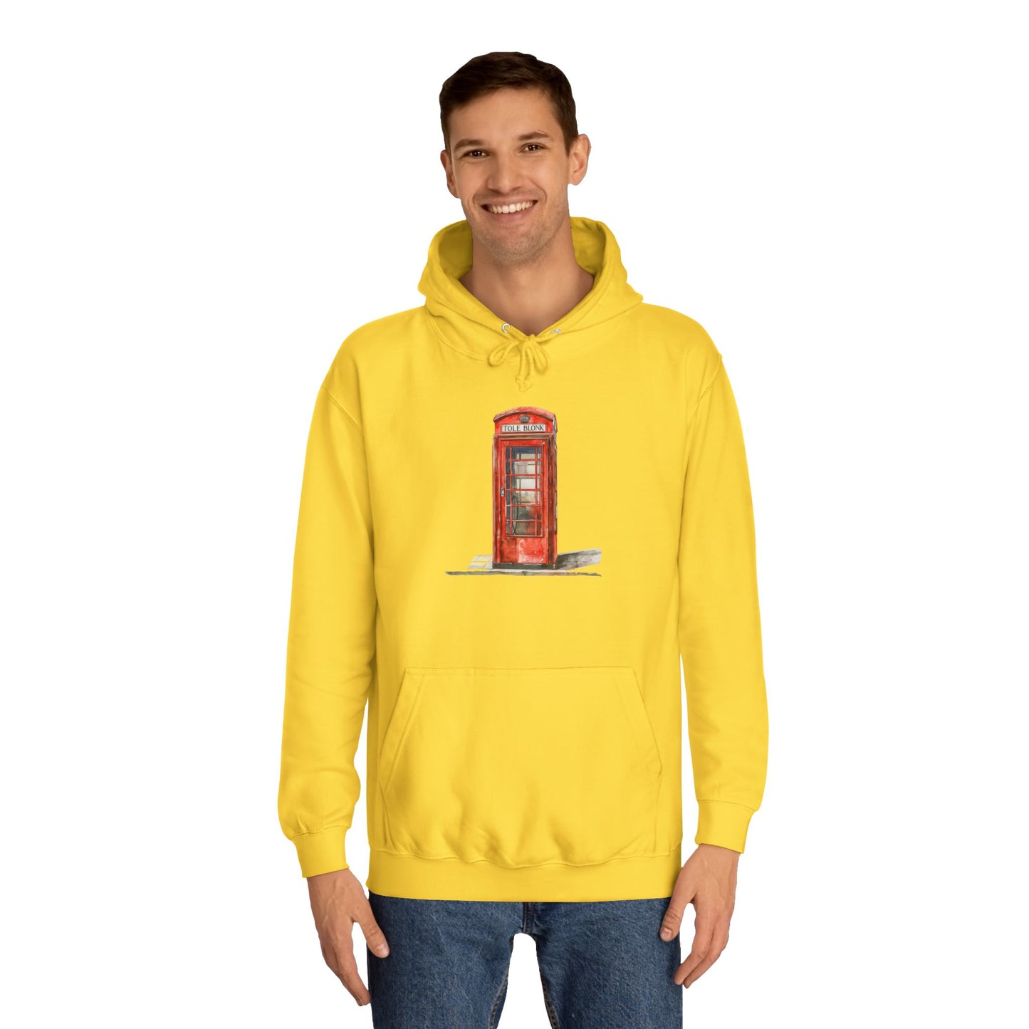 Unisex College Hoodie - Iconic British Public Telephone
