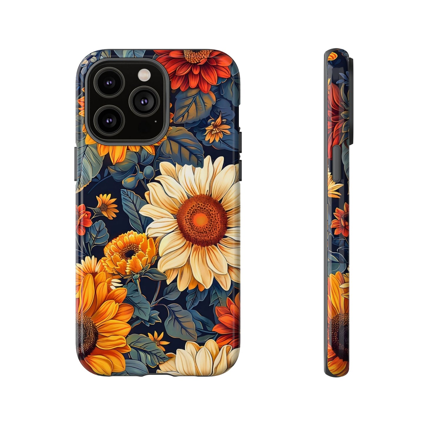Floral Tough Phone Case | Sunflower Design, iPhone Cover, Protective Case, Gifts for Her, Floral Phone Accessory