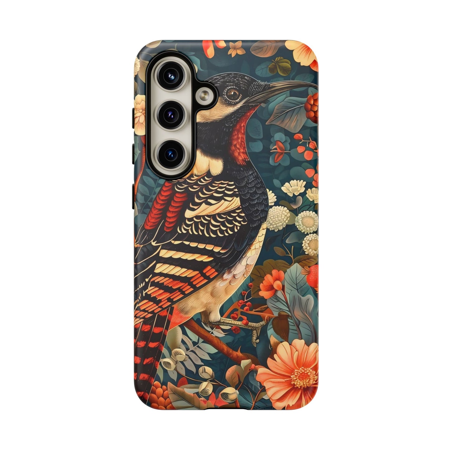 Nature-Inspired Phone Case with Floral Art, Tough Phone Cover, Protective Case, Gift for Nature Lovers, Unique Phone Accessory