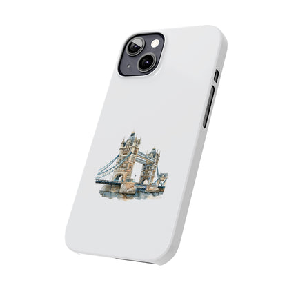 London Bridge Slim Phone Case, Protective Mobile Cover, Stylish Smartphone Accessory, Gift for Travelers, Unique Art Case