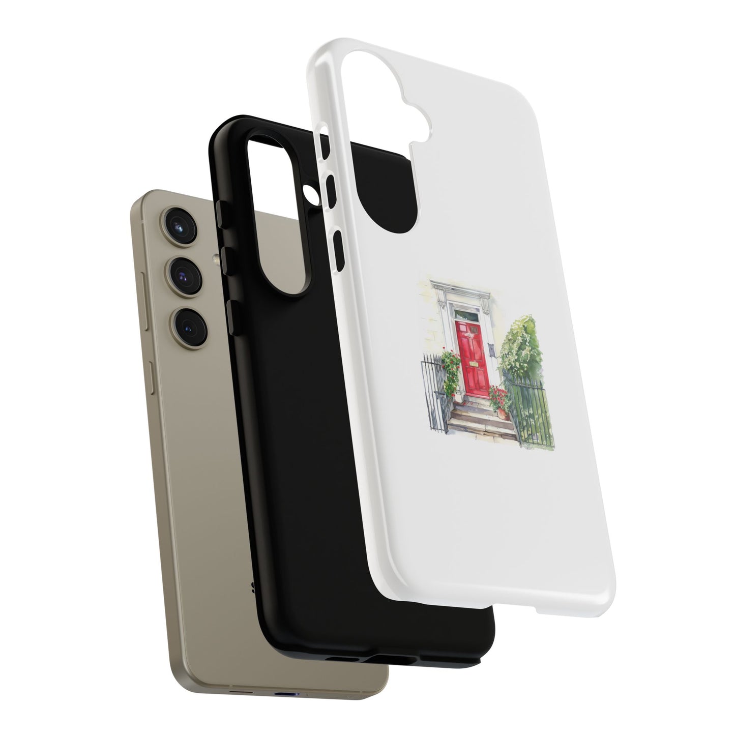 Artistic Phone Case - Charming Red Door Design for Stylish Protection