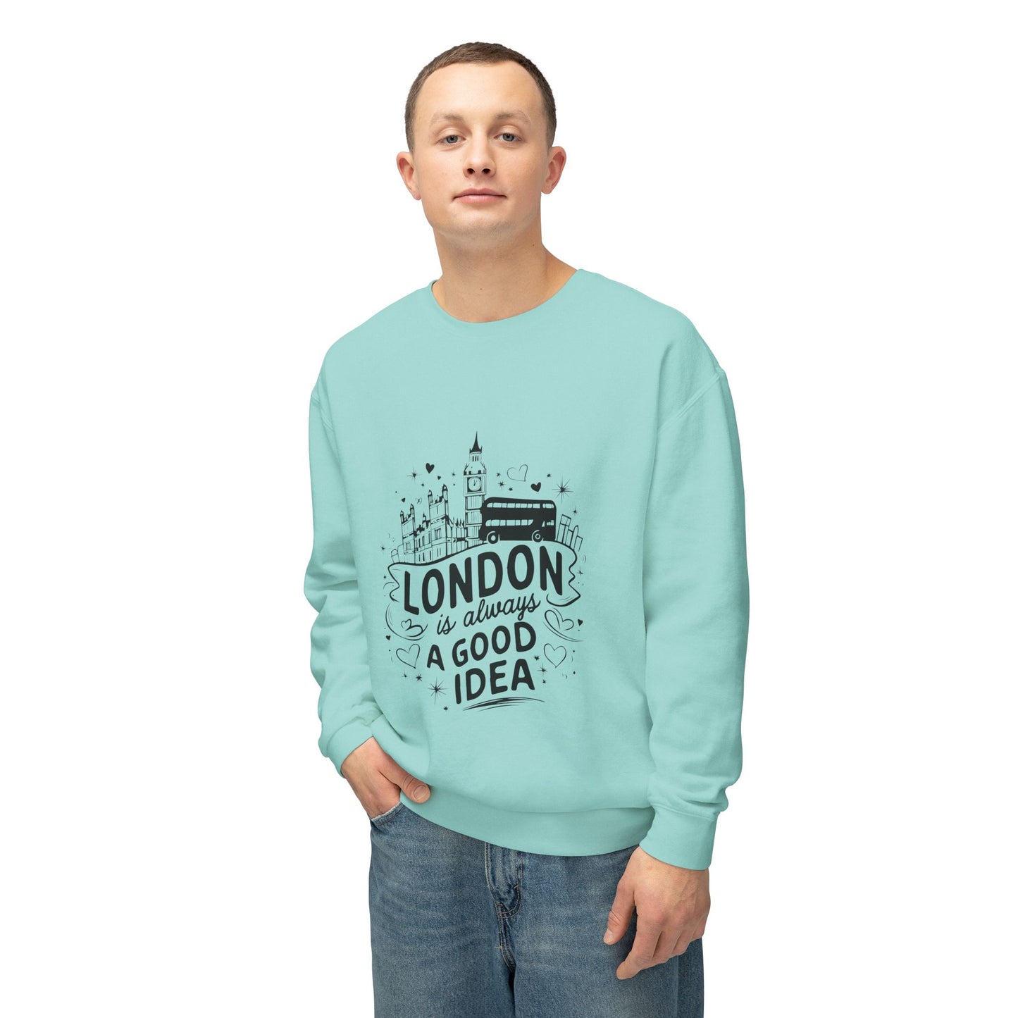 Unisex Lightweight Crewneck Sweatshirt -  London is always a Good Idea