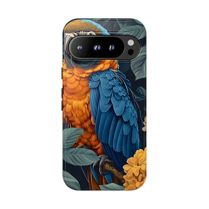 Tropical Parrot Phone Case - Tough Cases, Colorful Phone Cover, Nature Lover Gift, Floral Design, Bird Lover Accessory