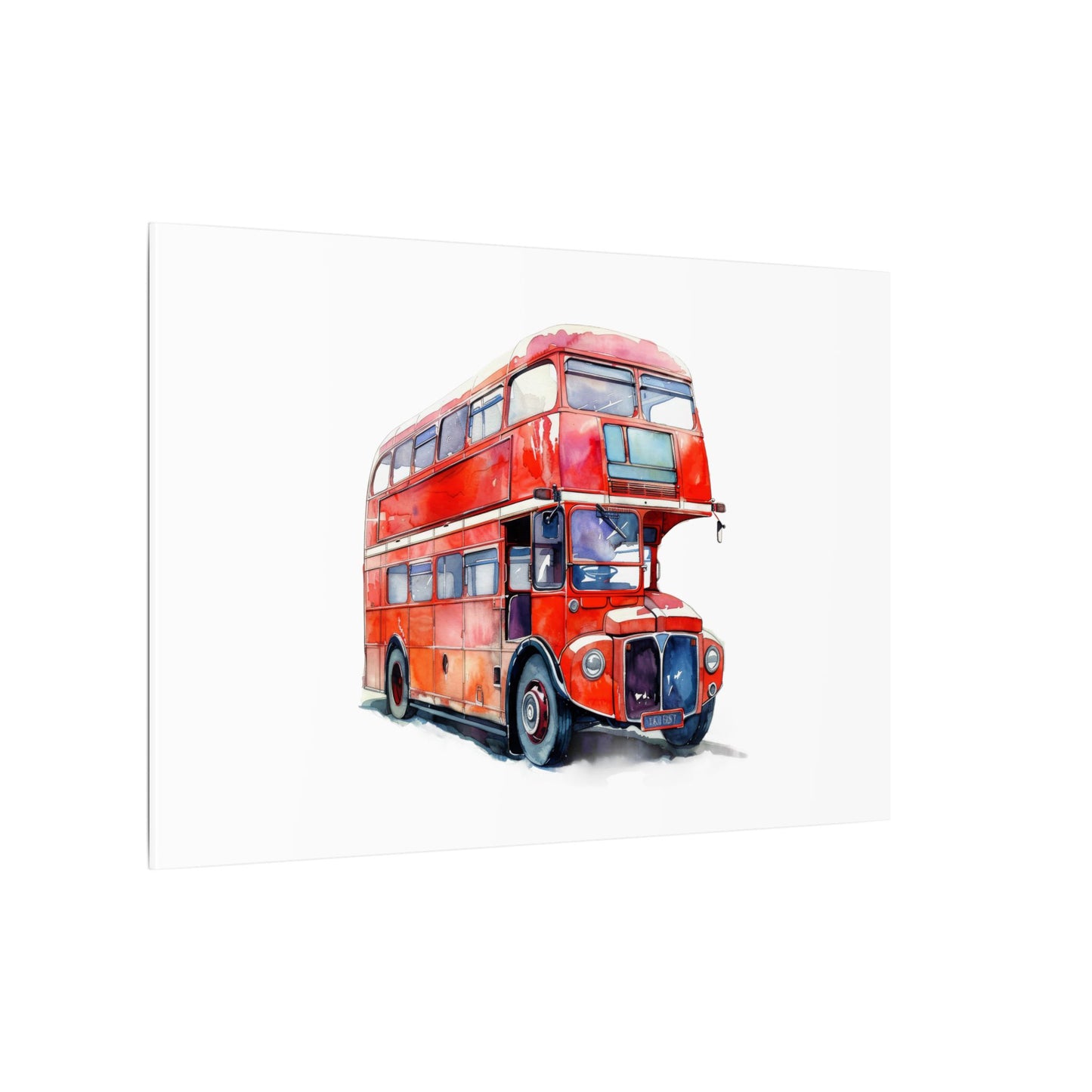 London Red Double-Decker Bus Art Canvas Print, Wall Decor for Travel Lovers, Home Office Gift, Unique Artwork for All Occasions