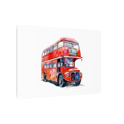 London Red Double-Decker Bus Art Canvas Print, Wall Decor for Travel Lovers, Home Office Gift, Unique Artwork for All Occasions