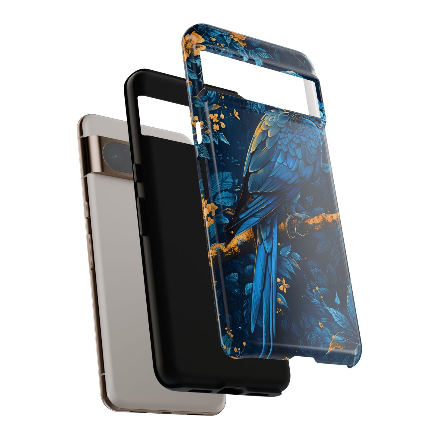 Tough Cases - Vibrant Blue Parrot Phone Case, Tropical Bird Phone Cover, Nature Lover Gift, Eco-Friendly Accessories, Unique Wildlife Decor